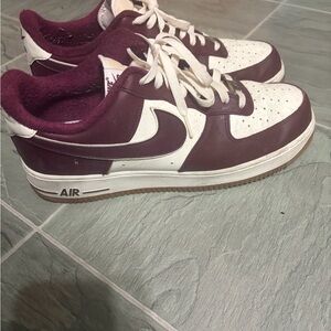 Nike Air Force 1 Low Maroon and White
